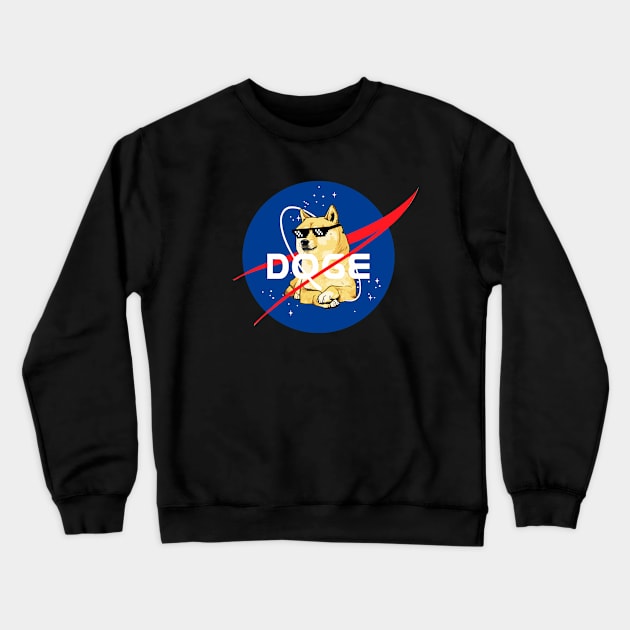 Space Doge Crewneck Sweatshirt by TEEVEETEES